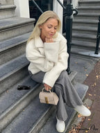 Durable Collar Zipper Woolen Jacket