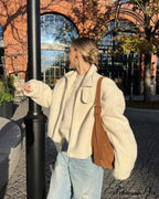 Durable Collar Zipper Woolen Jacket