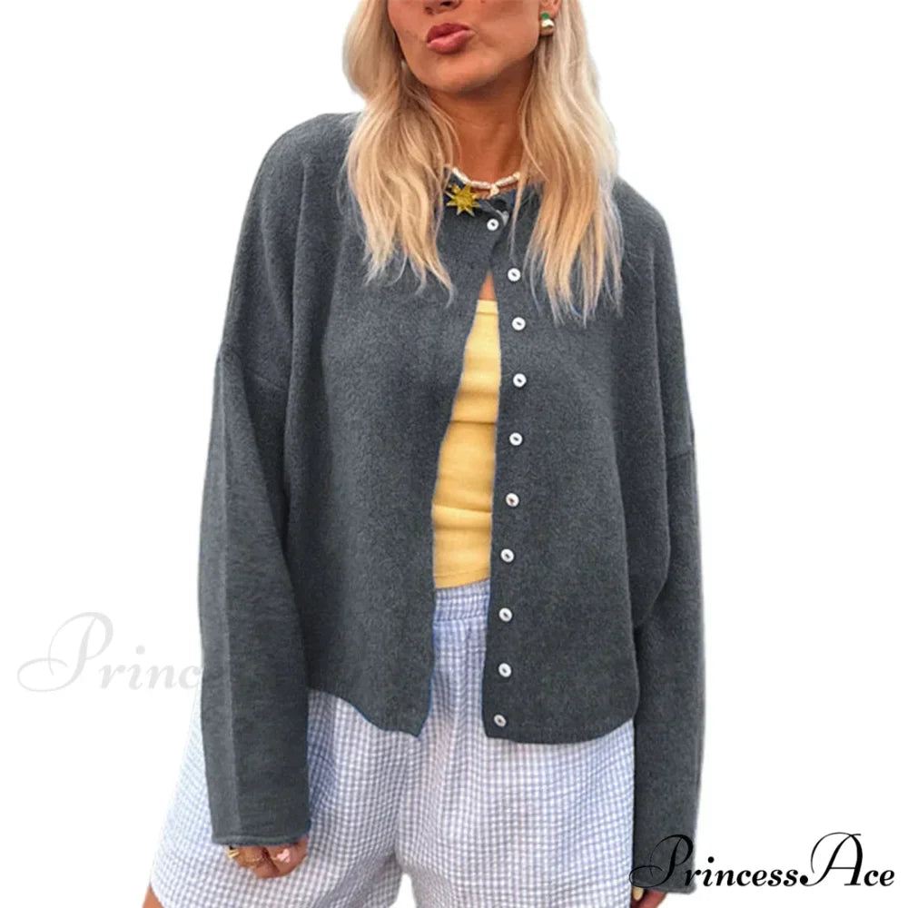 Durable Comfortable Button-front Knit Cardigan