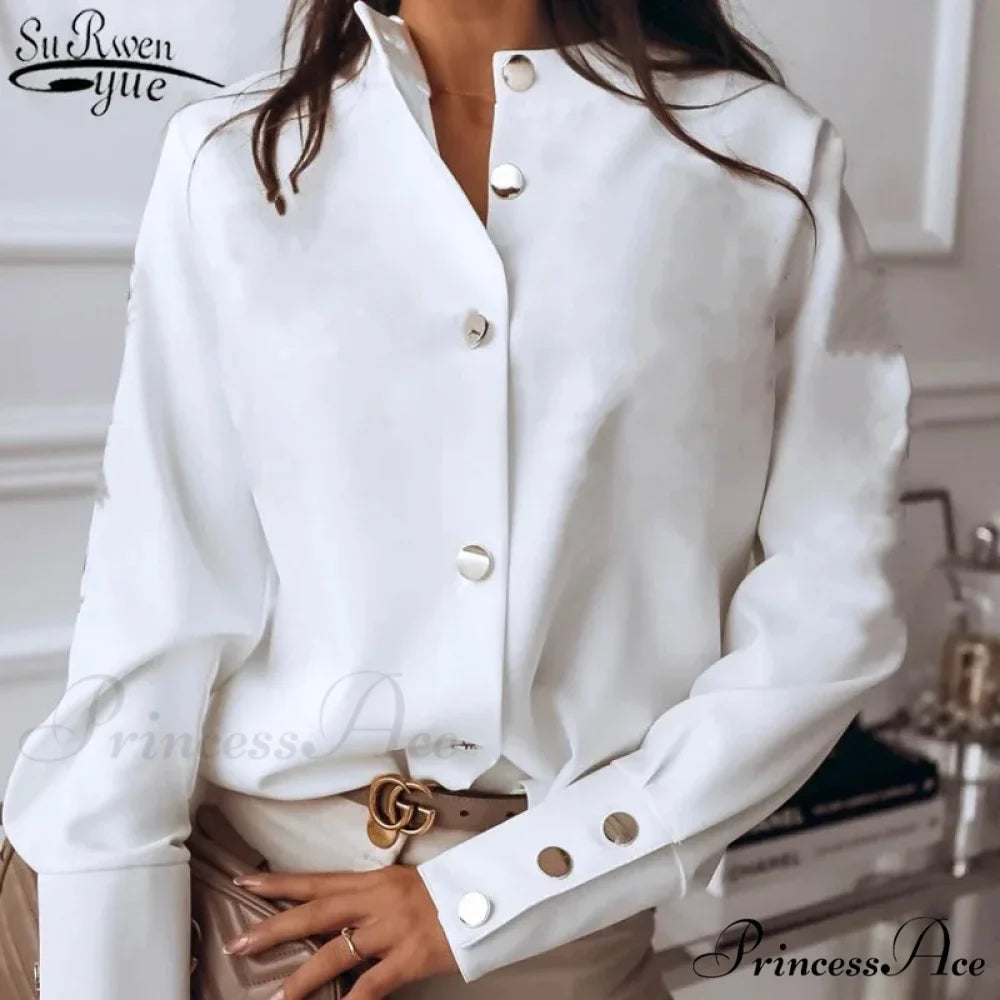 Durable Extended Sleeve Ivory Cotton Blouse