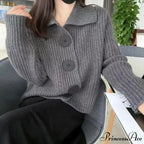 Durable Extended Sleeve Solo-Buttoned Cardigan