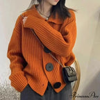 Durable Extended Sleeve Solo-Buttoned Cardigan