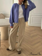 Durable Fluffy Button Up Knit Cardigan