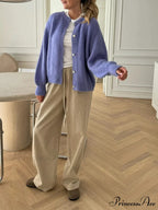 Durable Fluffy Button Up Knit Cardigan