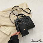 Durable Gem Grid Faux Leather Crossbody