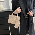 Durable Gem Grid Faux Leather Crossbody