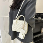 Durable Gem Grid Faux Leather Crossbody