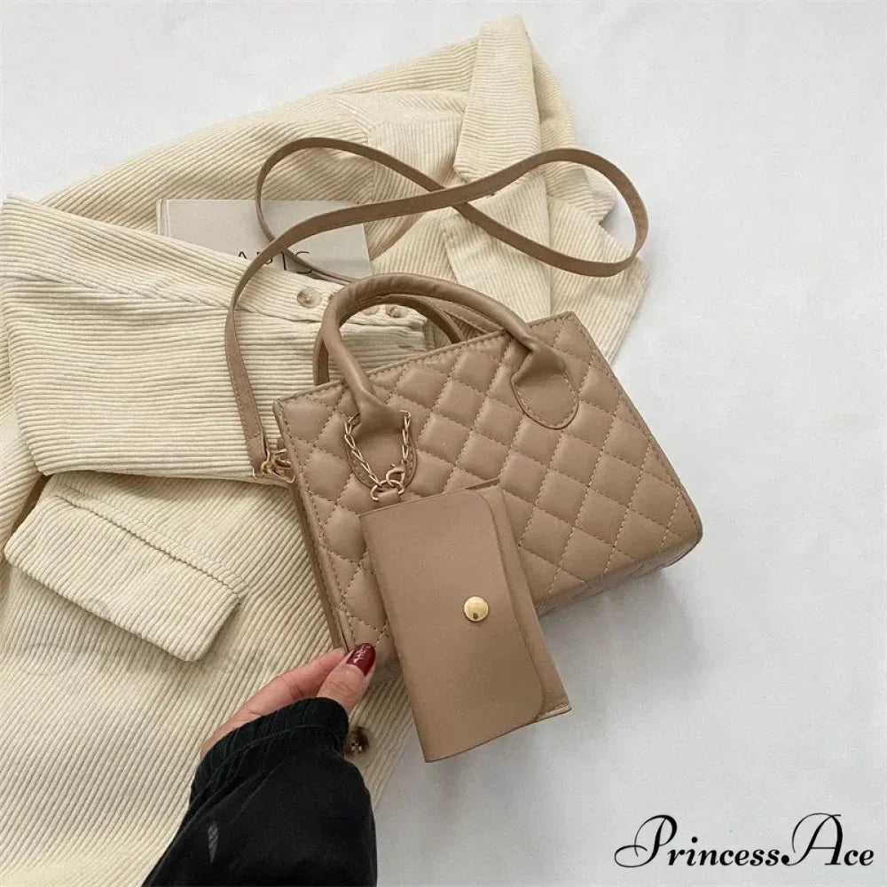 Durable Gem Grid Faux Leather Crossbody