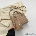 Durable Gem Grid Faux Leather Crossbody