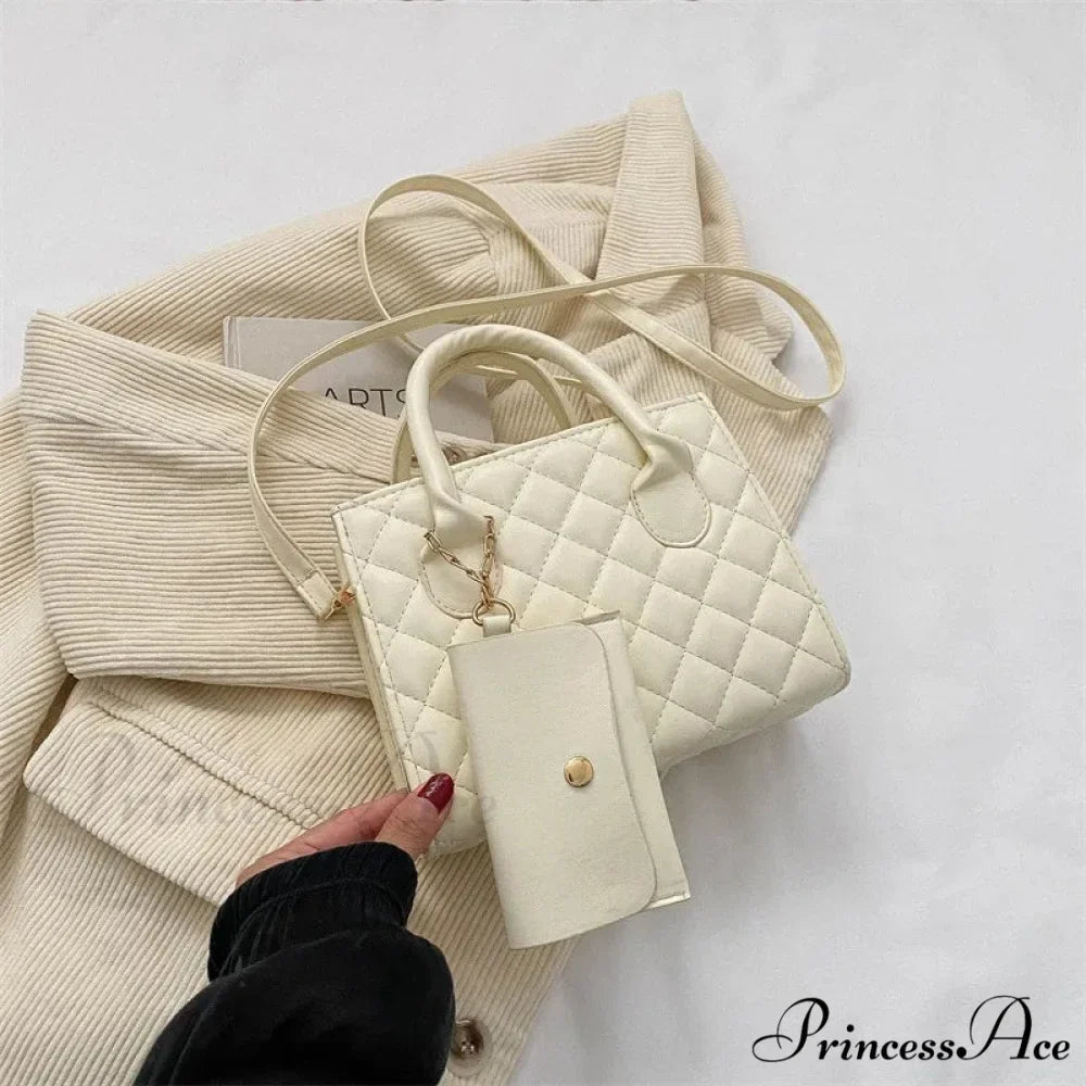 Durable Gem Grid Faux Leather Crossbody