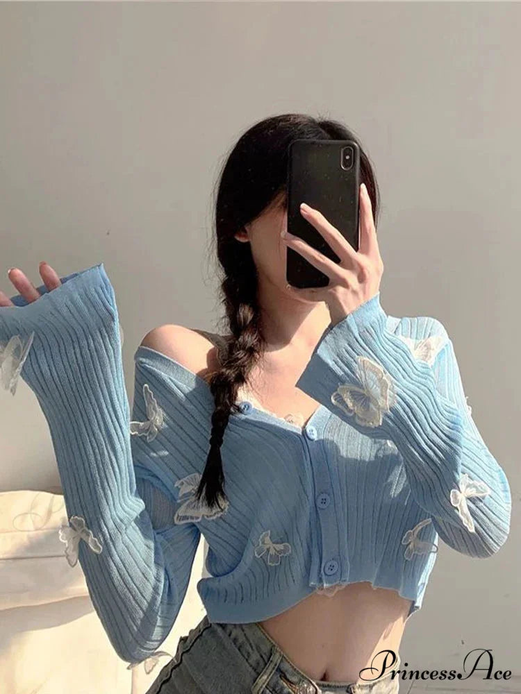 Durable Lantern Sleeve Button Down Knit Cardigan