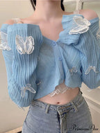 Durable Lantern Sleeve Button Down Knit Cardigan