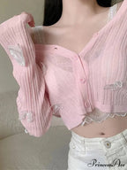 Durable Lantern Sleeve Button Down Knit Cardigan