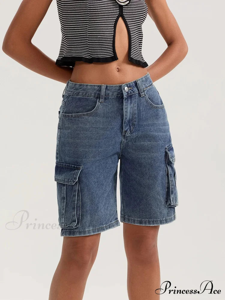 Durable Medium Elevation Button Denim Short