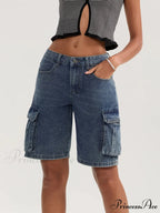 Durable Medium Elevation Button Denim Short