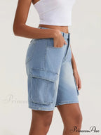 Durable Medium Elevation Button Denim Short