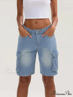 Durable Medium Elevation Button Denim Short