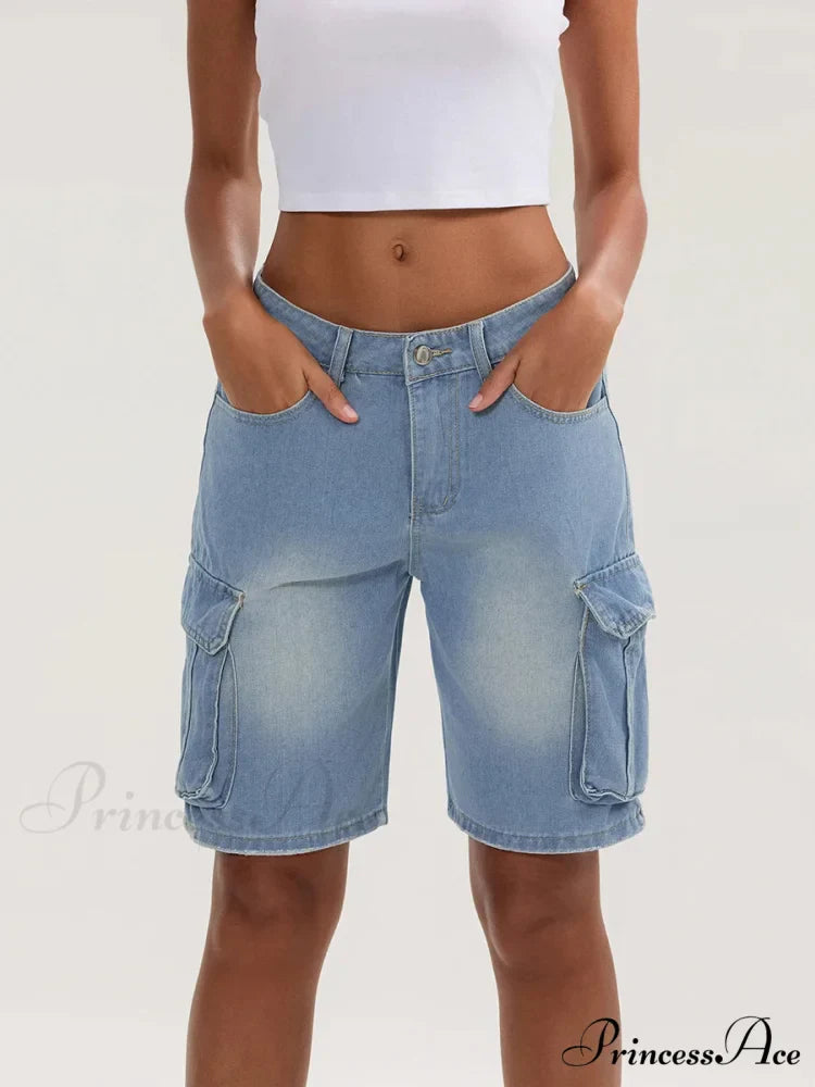 Durable Medium Elevation Button Denim Short