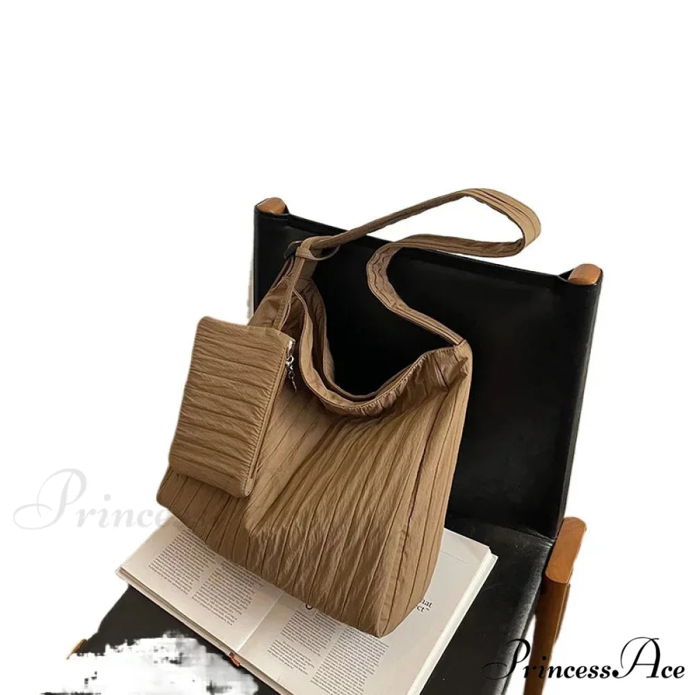 Durable Nylon Ruffled Zipper Crossbody