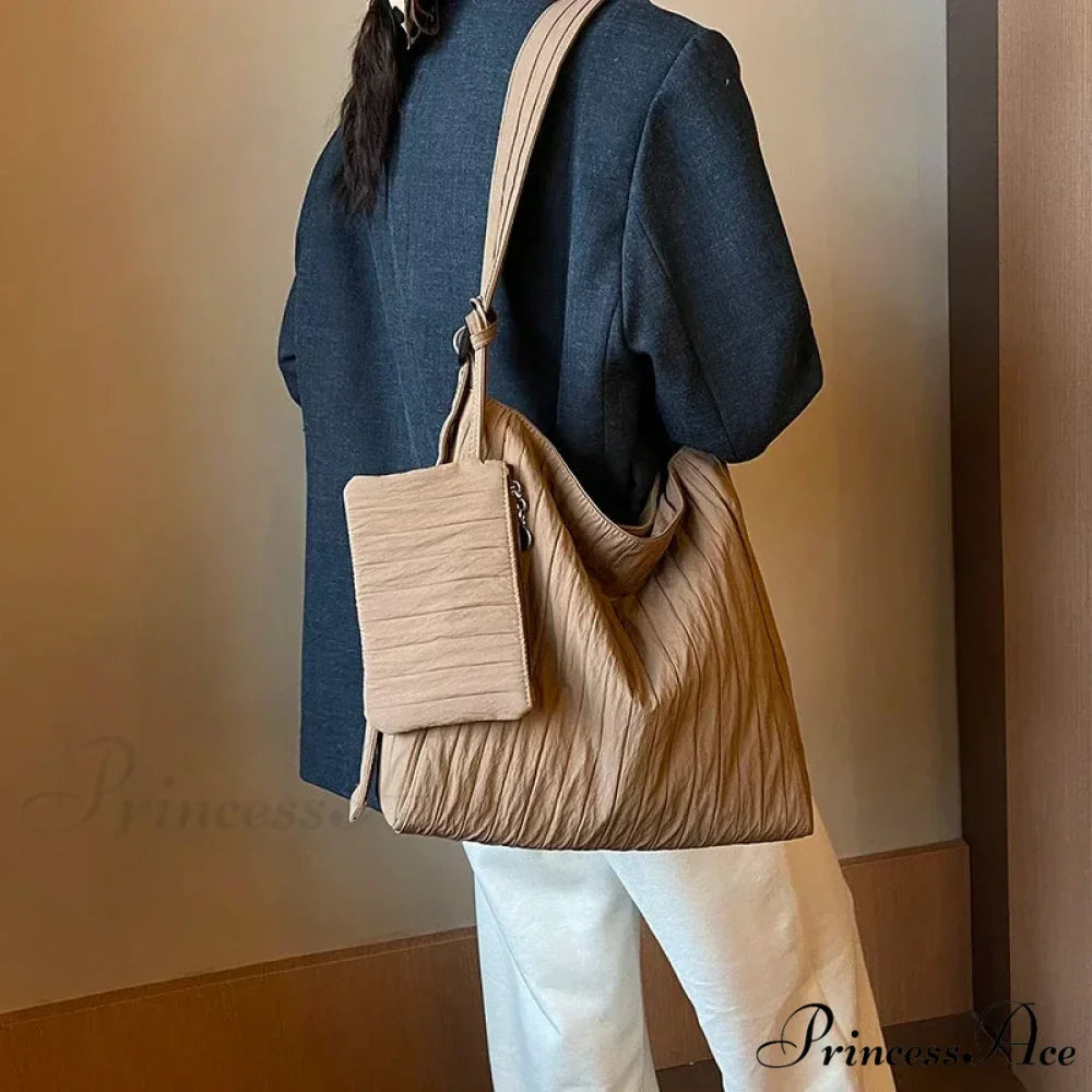 Durable Nylon Ruffled Zipper Crossbody