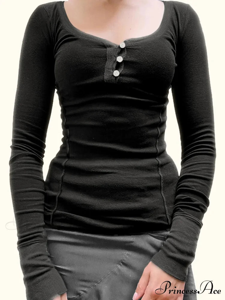 Durable Patchwork Slim O-Neck Long Sleeve Knit Top