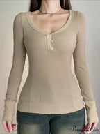 Durable Patchwork Slim O-Neck Long Sleeve Knit Top