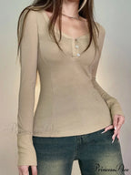 Durable Patchwork Slim O-Neck Long Sleeve Knit Top