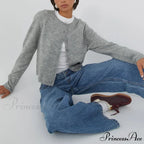 Durable Retro Circular Neck Button Cardigan