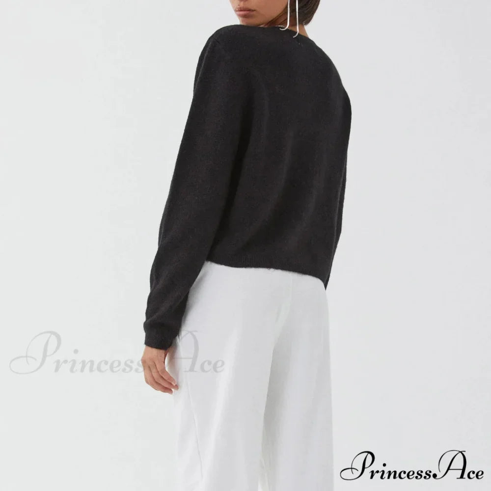 Durable Retro Circular Neck Button Cardigan