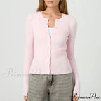 Durable Ridged Button Up Trim Knit Cardigan