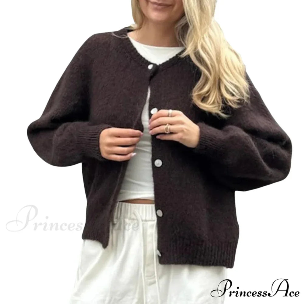 Durable Round-neck Short Knitted Cardigan