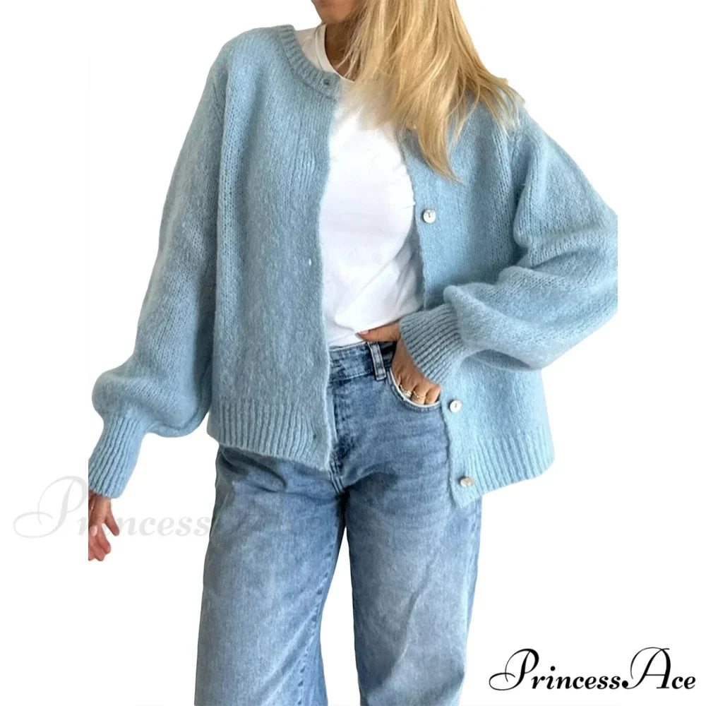 Durable Round-neck Short Knitted Cardigan