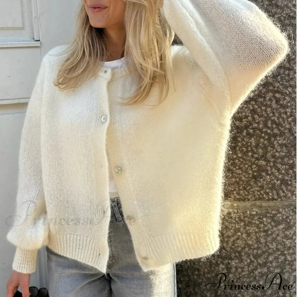 Durable Round-neck Short Knitted Cardigan