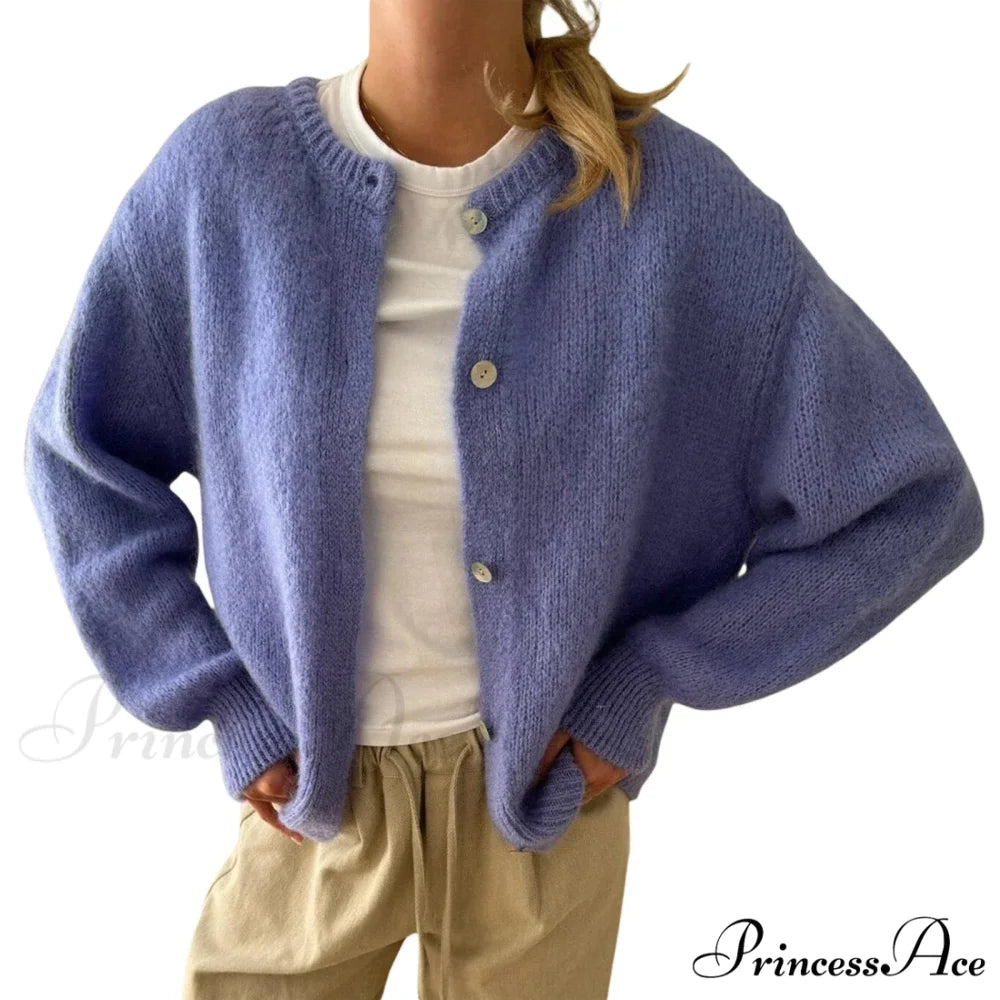 Durable Round-neck Short Knitted Cardigan