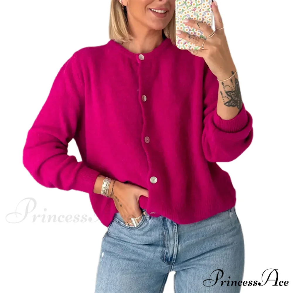 Durable Round-neck Short Knitted Cardigan