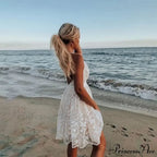 Durable Sleeveless Open-Back Lace Bohemian Dress