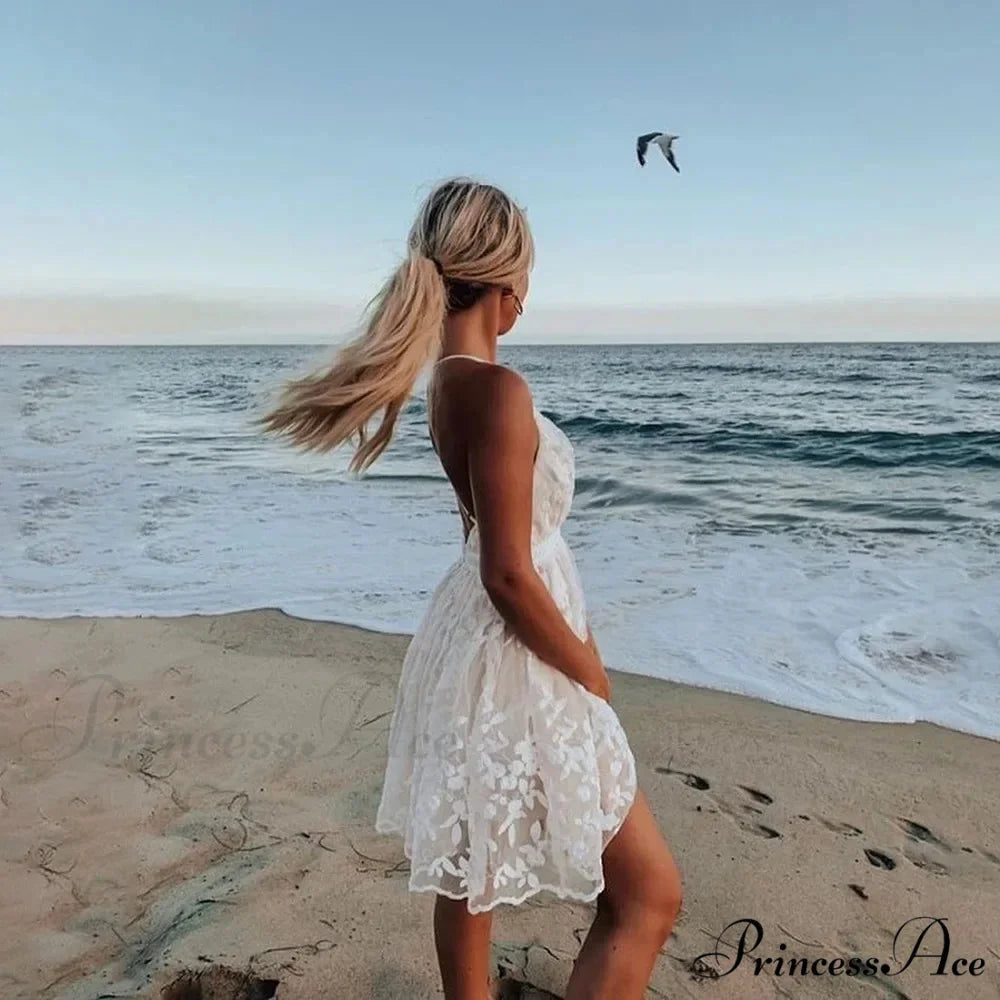 Durable Sleeveless Open-Back Lace Bohemian Dress