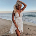 Durable Sleeveless Open-Back Lace Bohemian Dress