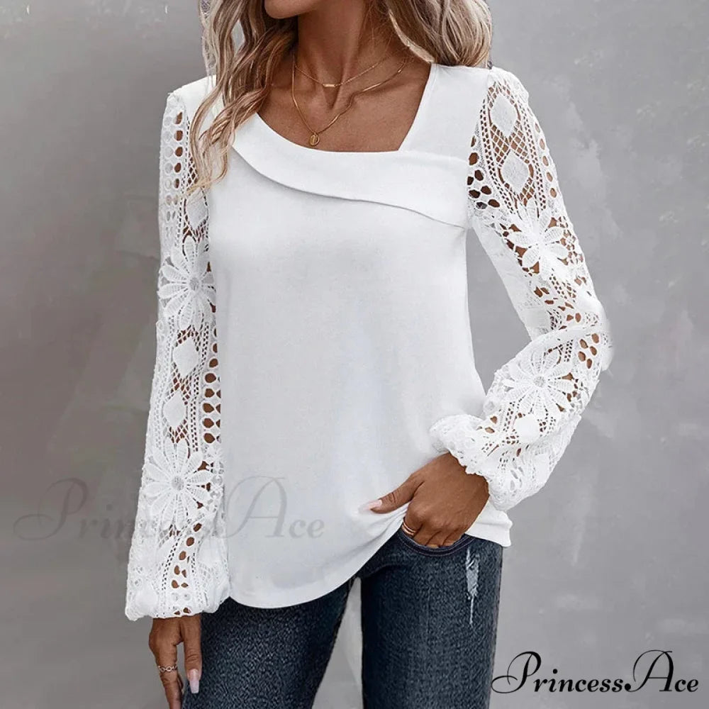 Durable Style Blouse Sophisticated Empty Lace Blouse
