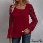 Durable Style Blouse Sophisticated Empty Lace Blouse