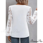 Durable Style Blouse Sophisticated Empty Lace Blouse