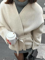 Durable Tie-up Deep V-neck Sweater Jacket