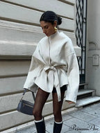 Durable Tie-up Deep V-neck Sweater Jacket