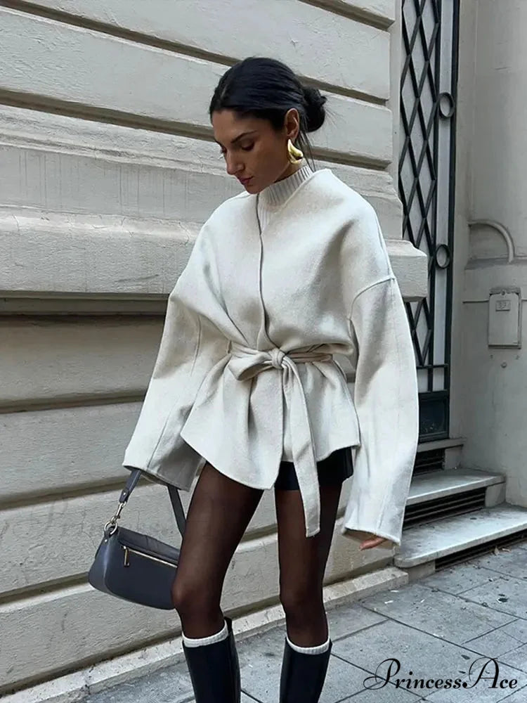 Durable V-neck Lace-up Jacket