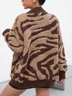 Plus Size Leopard Knit Cardigan