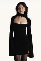 Cut Out Long Sleeve Bodycon Mini Dress