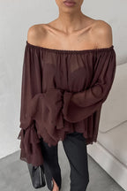 Loose Fit Vintage Off-Shoulder Knit Top