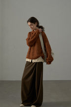 Textured Breathable Bean Yarn Knit Sweater