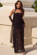 Strapless Spliced Bodycon Boho Dress