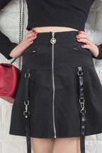 Gothic Stitch Detail Accordion Skirt